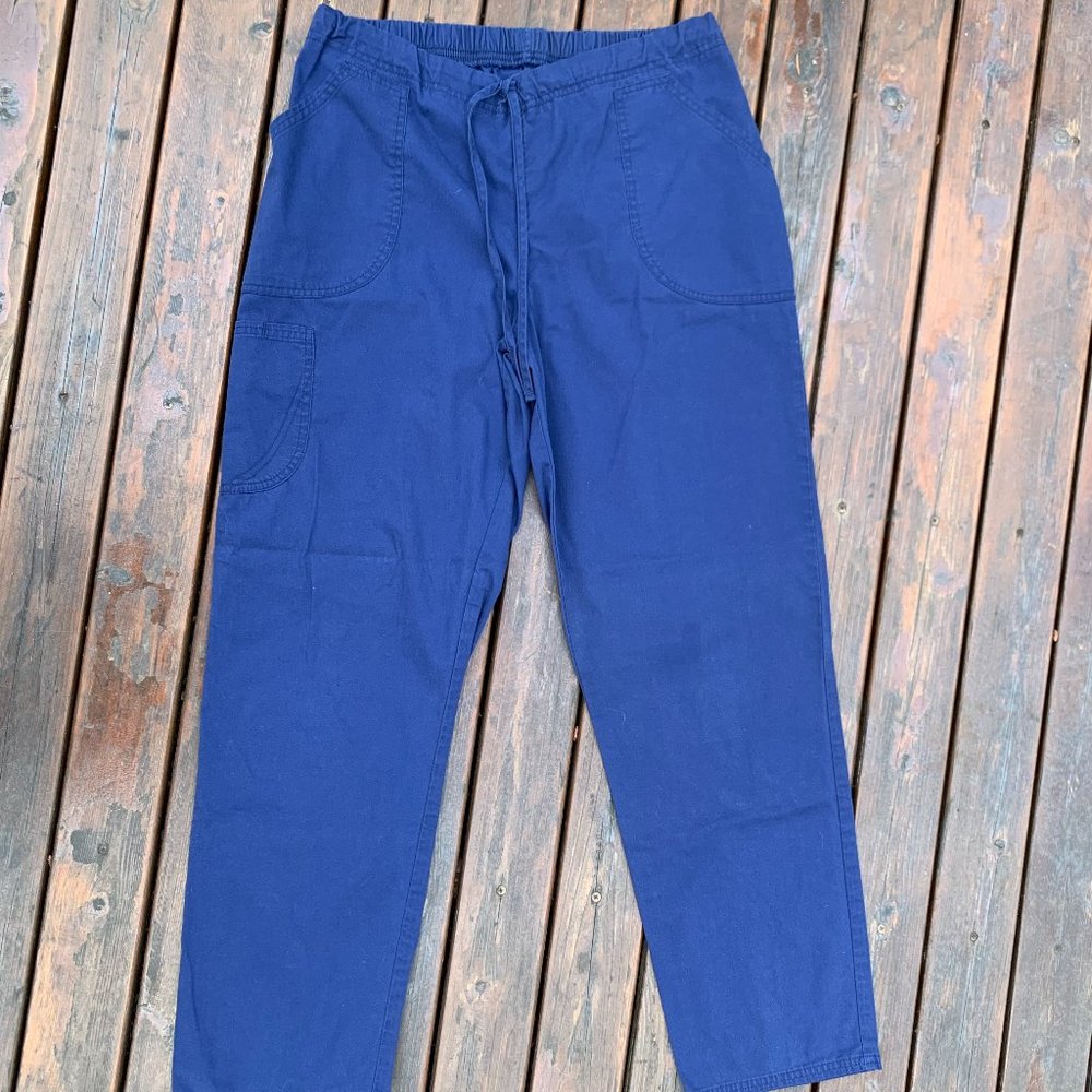 Scrubstar size Medium Navy Blue Elastic Waist with Tie Scrub Pants